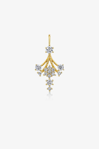 GEOMETRY DREAM CATCHER VINTAGE BEADS LAB-GROWN DIAMOND PENDANT IN 9K YELLOW GOLD