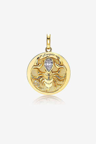 Lab Grown Diamond Zodiac Charm in Yellow Gold - Scorpio Pendant