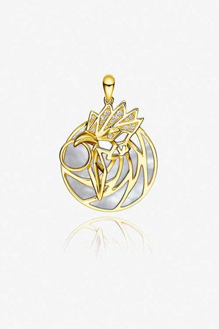 Lab Grown Diamond Chinese Zodiac Charm in Yellow Gold-Rooster Pendant