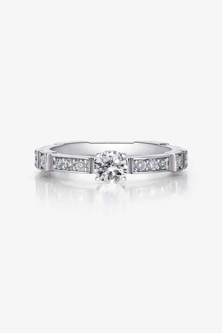 Lab Diamond Band Engagement Ring in White Gold - Round