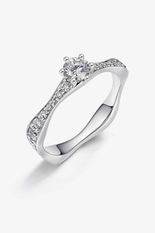 Lab Diamond Halo Promise Ring in White Gold - Round