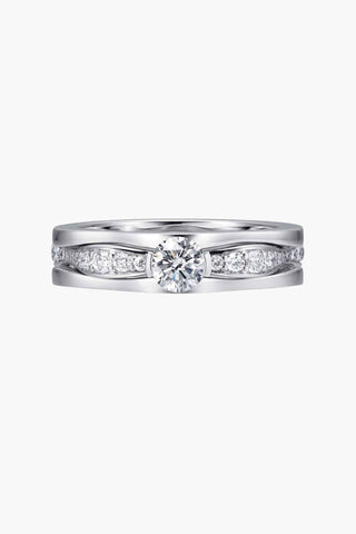 Lab Diamond Cluster Engagement Ring in White Gold - Round