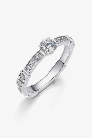 Lab Diamond Band Engagement Ring in White Gold - Round