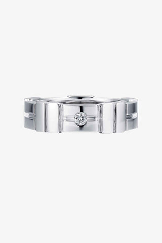 Lab Diamond Modern Wedding Ring in White Gold - Large