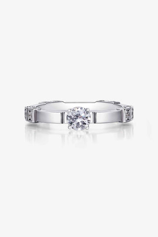 Lab Diamond Minimalist Engagement Ring in White Gold - Round