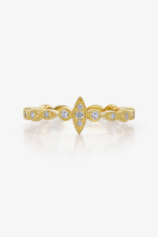 MARQUISE-SHAPED VINTAGE BEADS GEOMETRY DREAM CATCHER LAB-GROWN DIAMOND RING IN 9K YELLOW GOLD