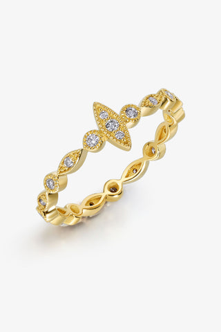 MARQUISE-SHAPED VINTAGE BEADS GEOMETRY DREAM CATCHER LAB-GROWN DIAMOND RING IN 9K YELLOW GOLD