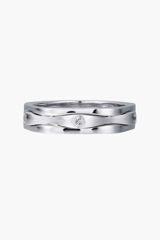 Lab Diamond Modern Wedding Ring in White Gold