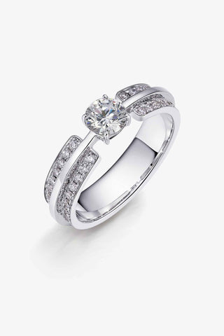 Lab Diamond Double Band Promise Ring in White Gold