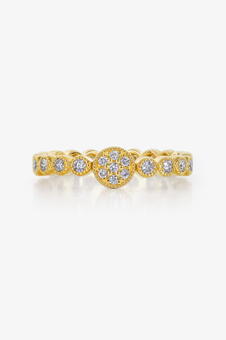 ROUND-SHAPED VINTAGE BEADS GEOMETRY DREAM CATCHER LAB-GROWN DIAMOND RING IN 9K YELLOW GOLD