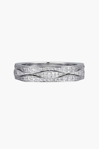 Lab Diamond Layered Wedding Ring in White Gold