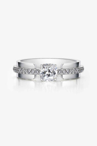 Lab Diamond Band Promise Ring in White Gold