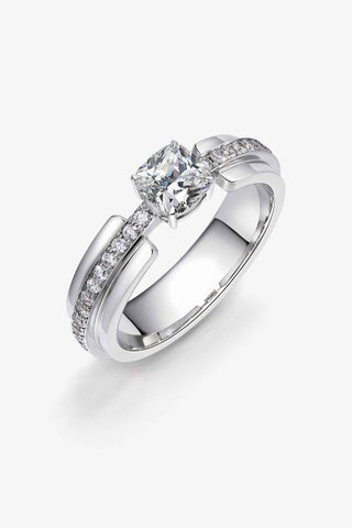 Lab Diamond Band Promise Ring in White Gold