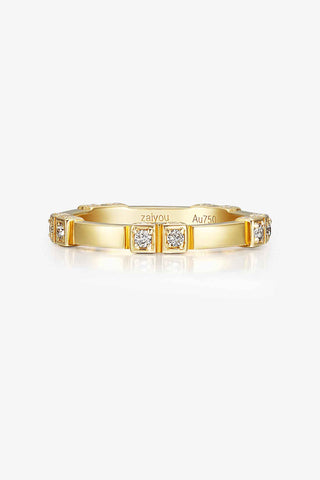 Lab Diamond Minimalist Wedding Ring in Yellow Gold - Small