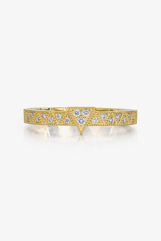 TRIANGLE-SHAPED VINTAGE BEADS GEOMETRY DREAM CATCHER LAB-GROWN DIAMOND RING IN 9K YELLOW GOLD