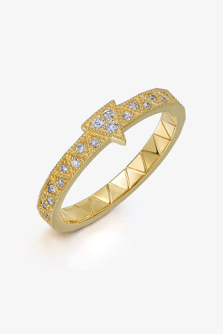 TRIANGLE-SHAPED VINTAGE BEADS GEOMETRY DREAM CATCHER LAB-GROWN DIAMOND RING IN 9K YELLOW GOLD