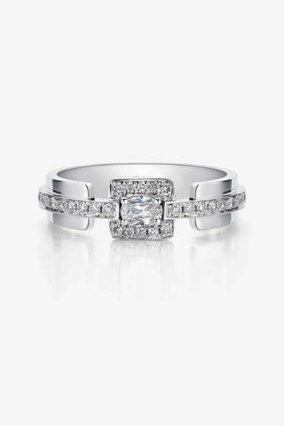 Lab Diamond Band Promise Ring in White Gold - Oval