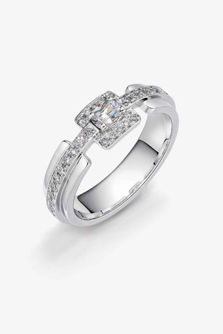 Lab Diamond Band Promise Ring in White Gold - Oval