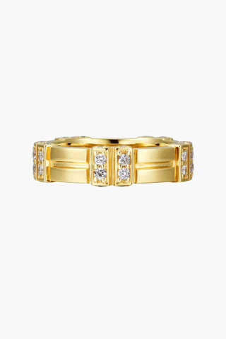 Lab Diamond Modern Wedding Ring in Yellow/White Gold - Large