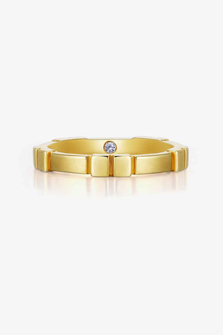 Hidden Lab Diamond Wedding Ring in Yellow Gold - Small