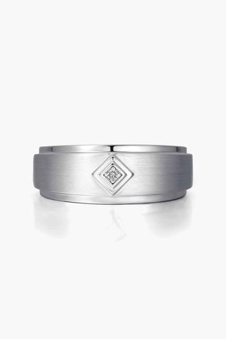 Lab Diamond Wedding Ring in White Gold - Zeus