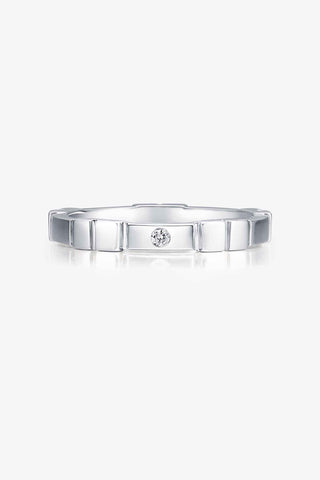 Lab Diamond Thin Wedding Ring in White Gold - Small