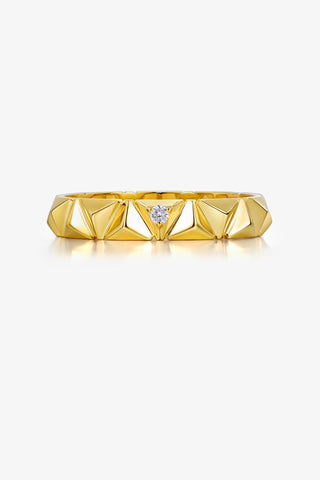 SLIM FACETED LAB-GROWN DIAMOND PRISMATIC ALLURE RING IN 14K YELLOW GOLD