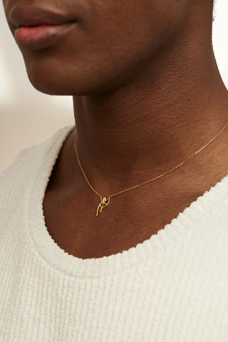 Archery 2 Lab Diamond Necklace in Yellow Gold - Zaiyou Jewelry