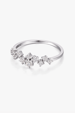 Lab Diamond Cluster Ring in Yellow/White Gold - Zaiyou Jewelry