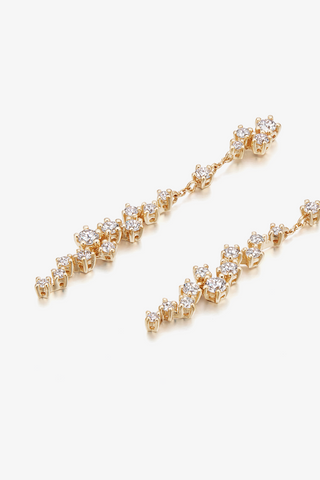 Lab Diamond Drop Earrings in Yellow/White Gold - Zaiyou Jewelry