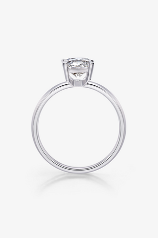 Cushion-cut Lab Diamond Solitaire Engagement Ring in White Gold - Zaiyou Jewelry