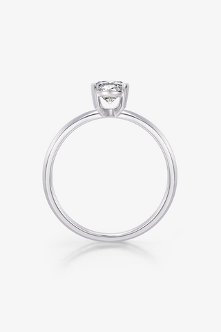 Emerald-cut Lab Diamond Solitaire Engagement Ring in White Gold - Zaiyou Jewelry