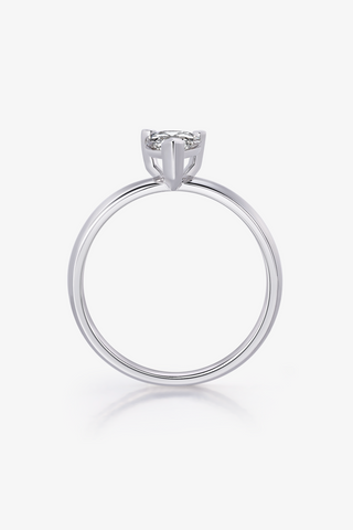 Pear Lab Diamond Solitaire Engagement Ring in White Gold - Zaiyou Jewelry