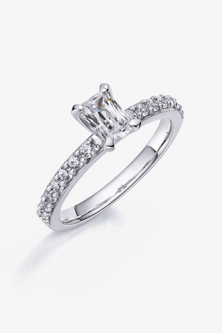 Radiant-cut Lab Diamond Engagement Ring in white gold - Zaiyou Jewelry