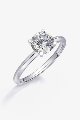 Round Lab Diamond Solitaire Engagement Ring in White Gold - Zaiyou Jewelry