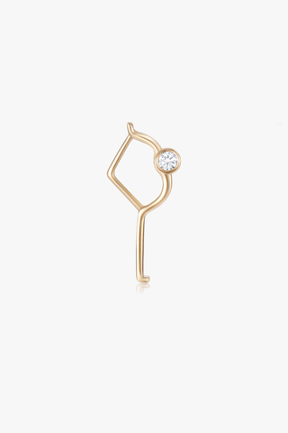 Dancer's Pose Lab Diamond Single Stud Earring in Yellow Gold - Zaiyou Jewelry