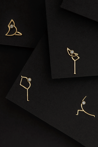 Dancer's Pose Lab Diamond Single Stud Earring in Yellow Gold - Zaiyou Jewelry