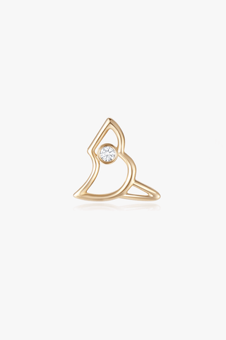 Pigeon Pose Lab Diamond Single Stud Earring in Yellow Gold - Zaiyou Jewelry