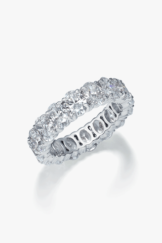 Oval Lab Diamond Eternity Ring in White Gold - Zaiyou Jewelry