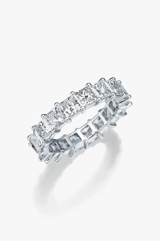 Princess-cut Lab Diamond Eternity Ring in White Gold - Zaiyou Jewelry