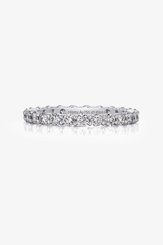 Round Lab Diamond Thin Eternity Ring (1 ct. tw.) - Zaiyou Jewelry