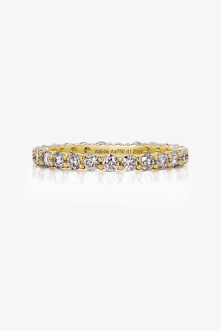 Round Lab Diamond Thin Eternity Ring (1 ct. tw.) - Zaiyou Jewelry