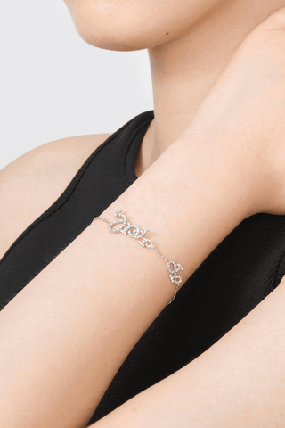 Lab Grown Diamond Flow Line Bracelet in White Gold - Zaiyou Jewelry