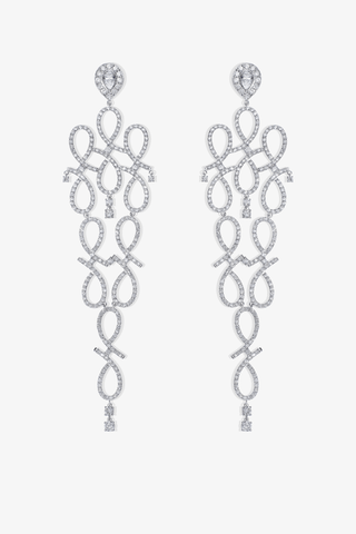 Lab Grown Diamond Gorgeous Drop Earrings in White Gold - Zaiyou Jewelry