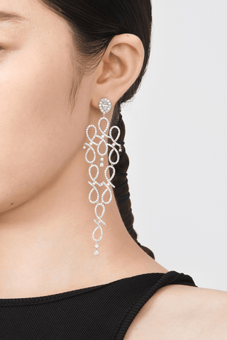 Lab Grown Diamond Gorgeous Drop Earrings in White Gold - Zaiyou Jewelry