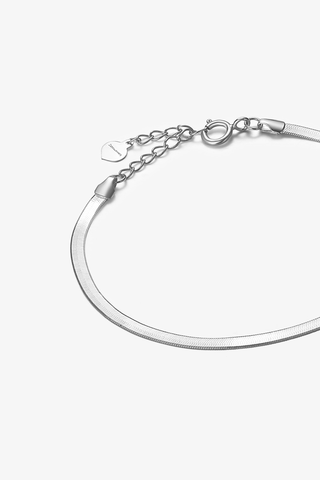 18k gold snake chain bracelet 7inch Flat Snake Chain Bracelet in Yellow/White Gold - 7 inch - Zaiyou Jewelry