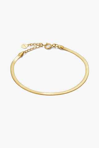 18k gold snake chain bracelet 7inch Flat Snake Chain Bracelet in Yellow/White Gold - 7 inch - Zaiyou Jewelry