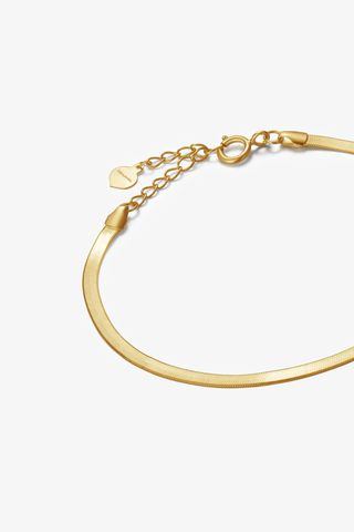 18k gold snake chain bracelet 7inch Flat Snake Chain Bracelet in Yellow/White Gold - 7 inch - Zaiyou Jewelry