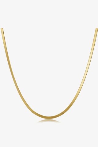 18k gold snake chain necklace 16.5inch Flat Snake Chain Necklace in Yellow/White Gold - 16.5 inch - Zaiyou Jewelry