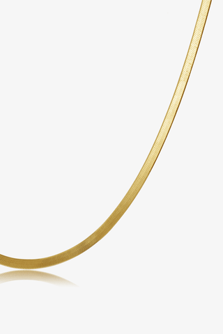 18k gold snake chain necklace 16.5inch Flat Snake Chain Necklace in Yellow/White Gold - 16.5 inch - Zaiyou Jewelry